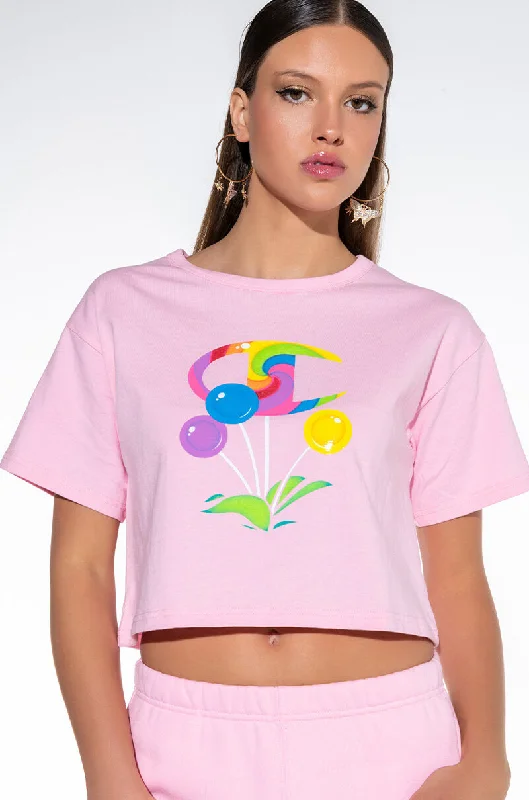 women's tops with cinched waistsCHAMPION CANDY LAND CROPPED HERITAGE TEE - GRAPHIC