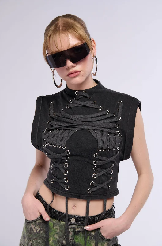 women's tops for maximalist fashion loversABLE TO SEE ME STRAPPY TOP