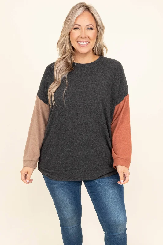 women's tops for those who seek both style and comfortPerfectly You Top, Charcoal