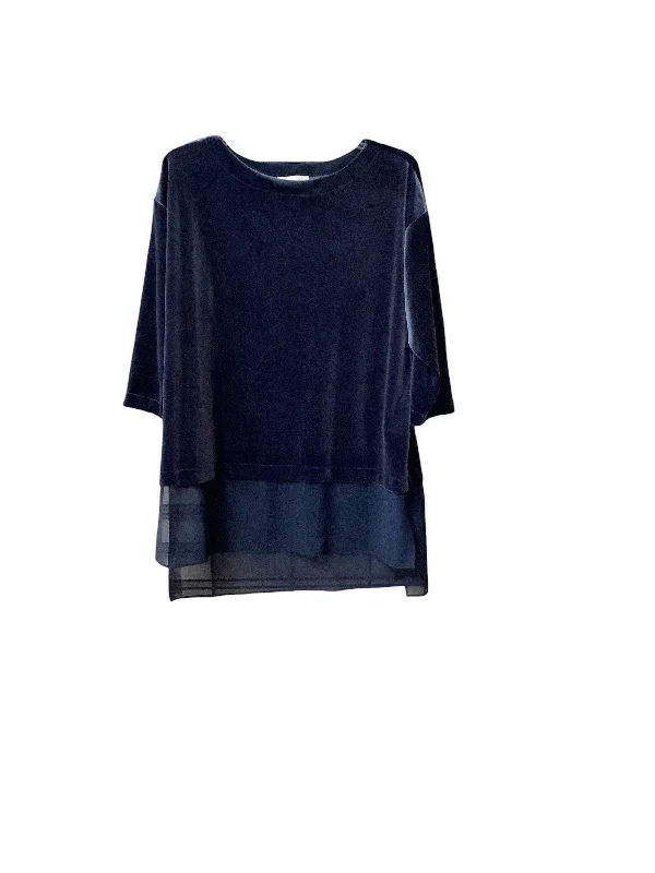 women's tops for those who seek both style and comfortTop Long Sleeve Designer By Neiman Marcus In Blue, Size: S