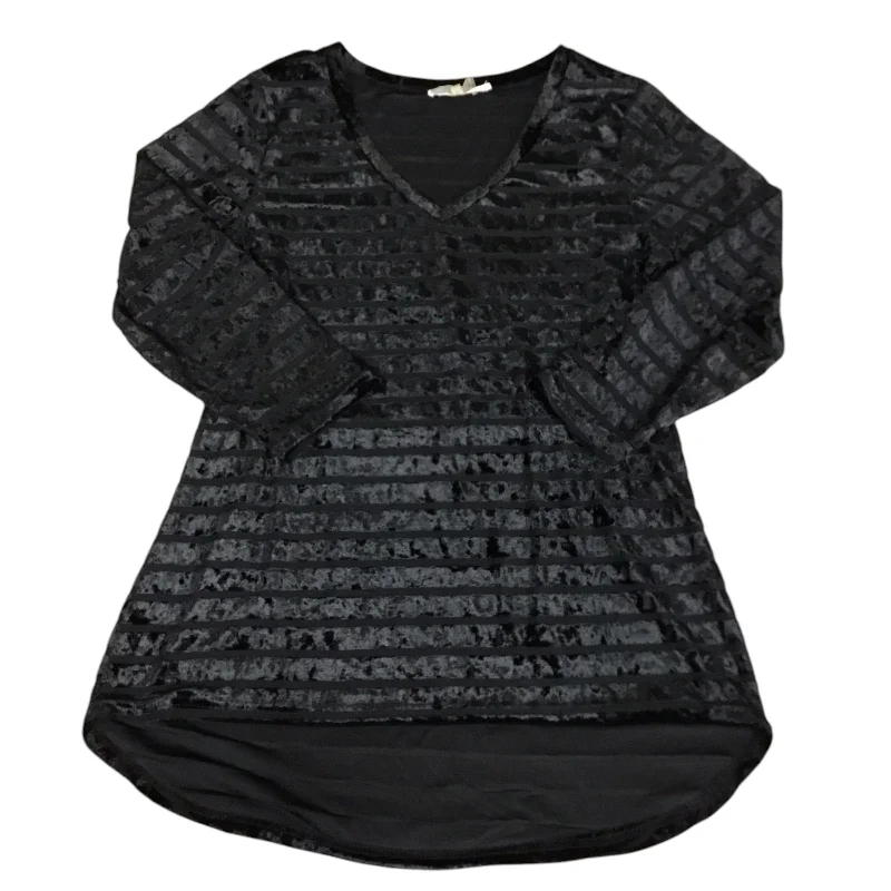 women's tops with geometric patternsTop Long Sleeve By Clothes Mentor In Black, Size: M