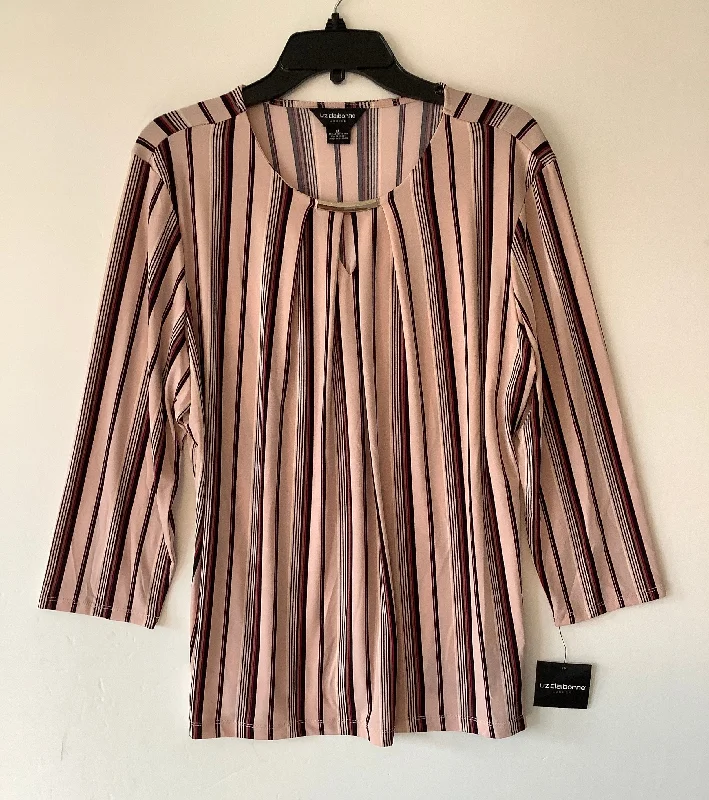 women's tops for those who believe in expressing their individuality through fashionTop Long Sleeve By Liz Claiborne In Striped Pattern, Size: Xl