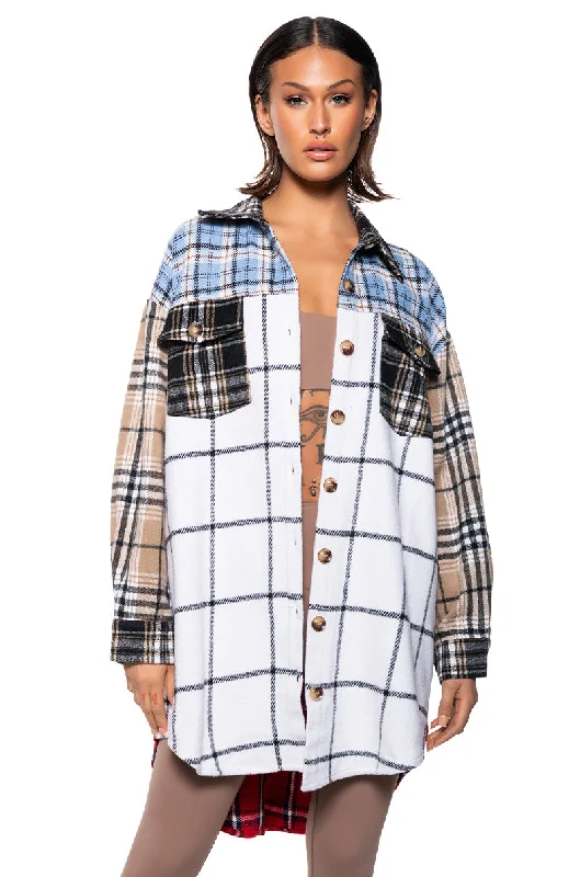 women's tops for those who value both quality and affordabilityHOME BODY PATCHWORK FLANNEL