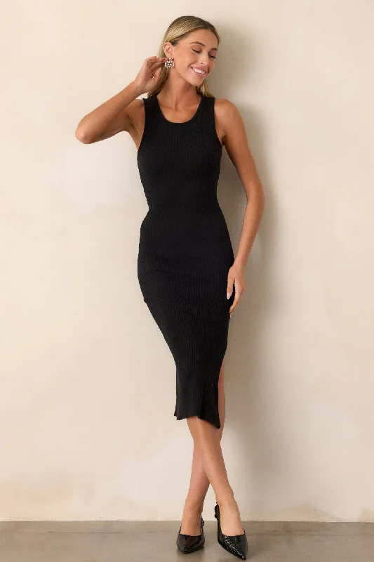 Party DressMoonlit Meadow Black Bodycon Midi Dress