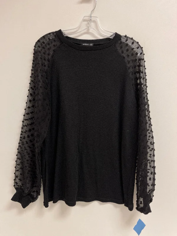 cropped women's topsTop Long Sleeve By Clothes Mentor In Black, Size: 2x