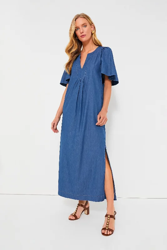 Formal DressDenim Finley Flutter Sleeve Maxi Dress