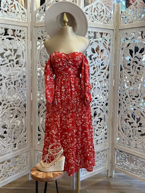 Cheetah Print DressRed Maxi Floral Dress