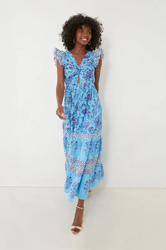 women's spaghetti strap dressesBlue Flavian Maxi Dress