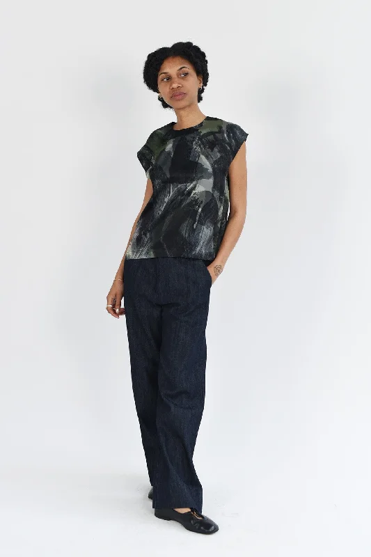 women's tops for those who want to show off their figure in a flattering wayM.PATMOS Borden Silk - Blk Watercolor