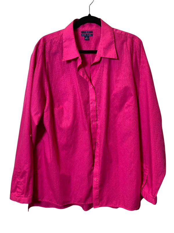 women's tops with unique designsBlouse Long Sleeve By West Bound In Pink, Size: 2x