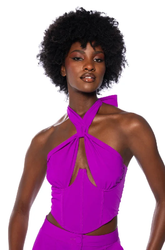 VIOLET CUT OUT HALTER TOP