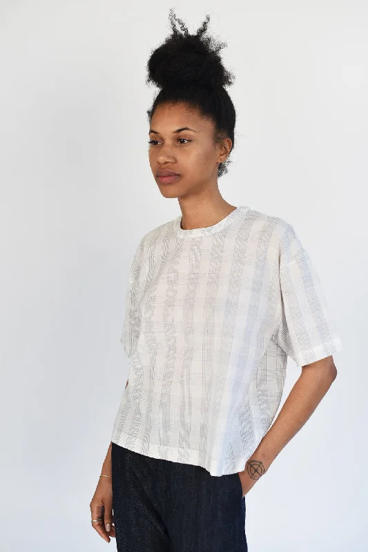 women's tops for those who want to make a bold fashion statement with their choice of topsM.PATMOS Pete Tee - Ivory Grid