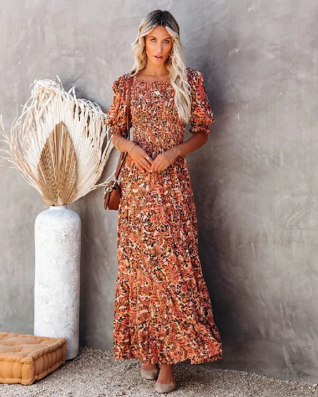 Floral DressKittenAlarm - Anella Smocked Floral Maxi Dress