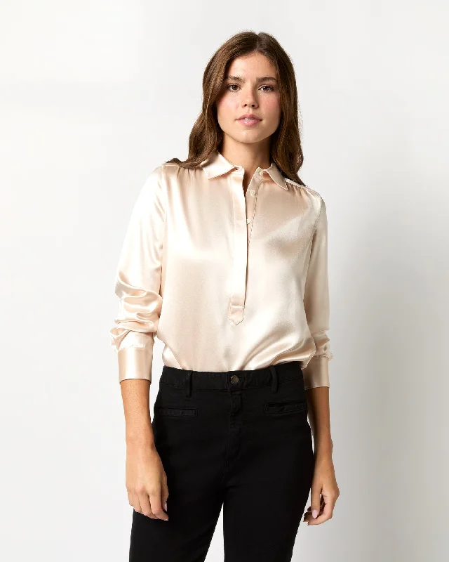 women's tops for those who want to add a touch of elegance and sophistication to their everyday wearNatalia Blouse in Pale Pink Silk Charmeuse