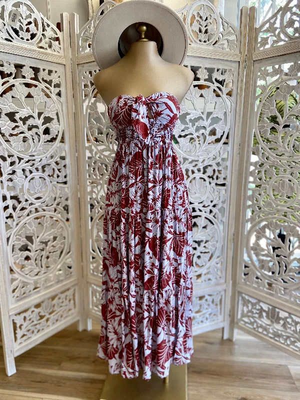 women's casual dressesStrapless Smocked Maxi Dress