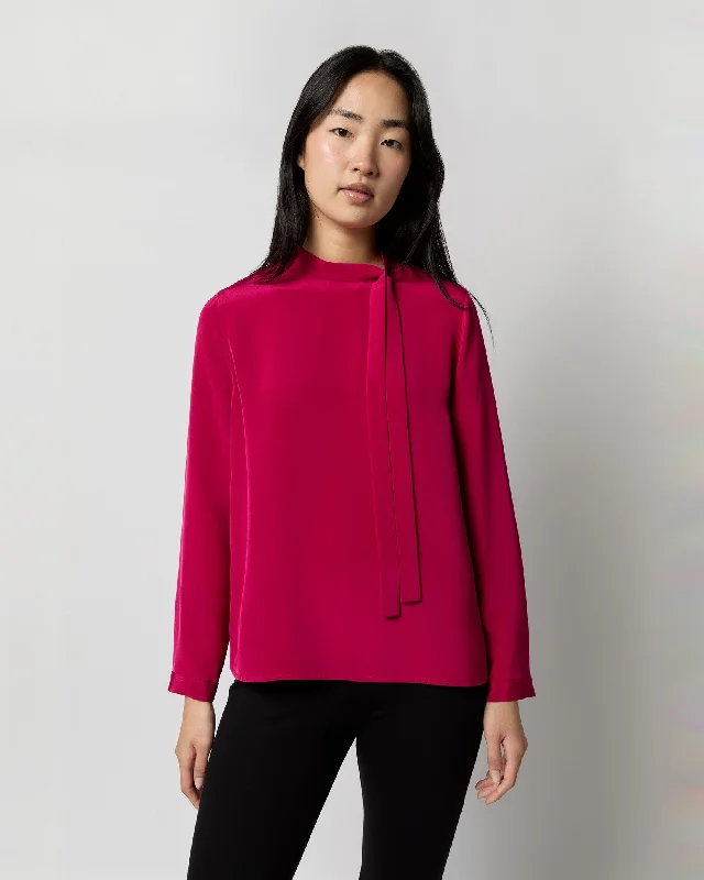 elegant women's topsPippa Top in Berry Silk Crepe De Chine