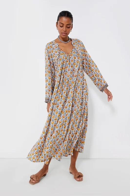 Chic DressTulip Print French Blue Fiore Maxi Dress