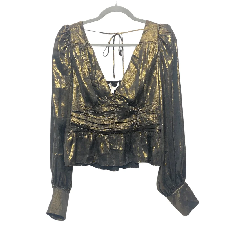 women's tops for those who want to add a personal touch to their wardrobe with unique and one-of-a-kind piecesBlouse Ls By Wayf In Bronze, Size:M