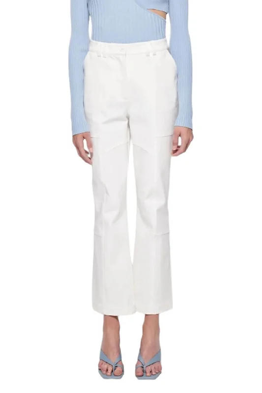 women's affordable pantsJesslyn Cropped Flare Pants In White