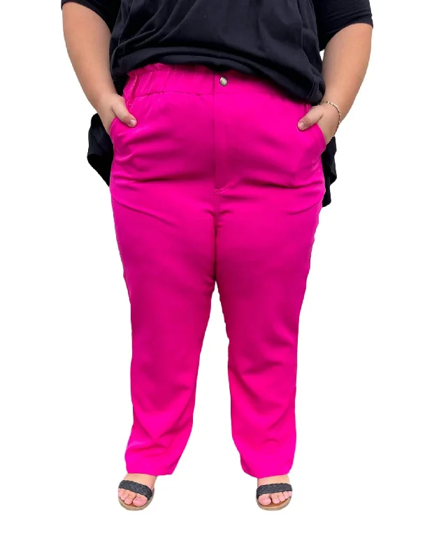 women's low-rise pantsStraight Leg Pant - Plus In Hot Pink