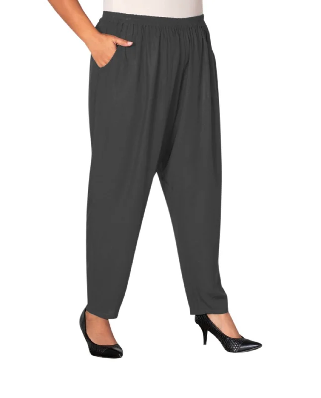 women's travel pantsTailored Leg Rayon Pants - Plus In Gray