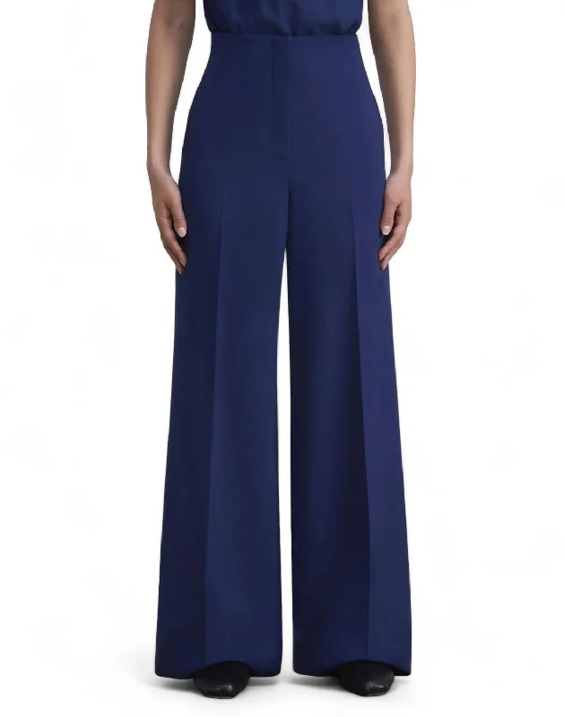 women's chiffon pantsThames Wide Leg Pant In Midnight Blue