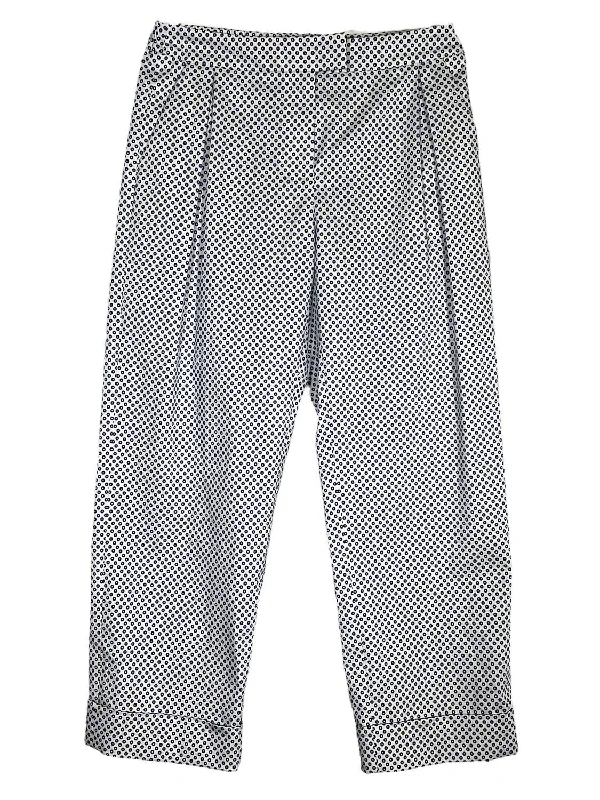 women's chiffon pantsWomen Dotted Stretch Pant In White/navy