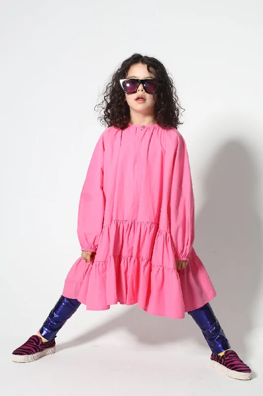 Pastel DressBRIGHT PINK LOOSE GATHERED DRESS