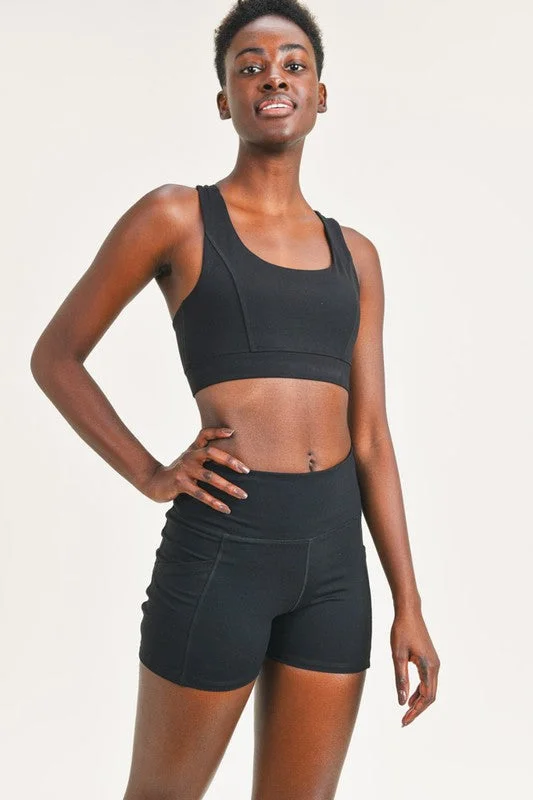 Chiffon DressMono B Black Y-Back Sports Bra