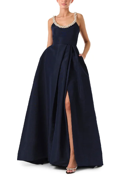 women's stretchy dressesPearl Scoop Neck Gown