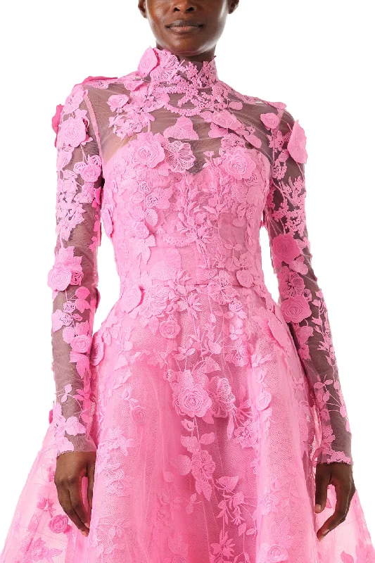 Petite DressLong Sleeve Pink Lace Jacket