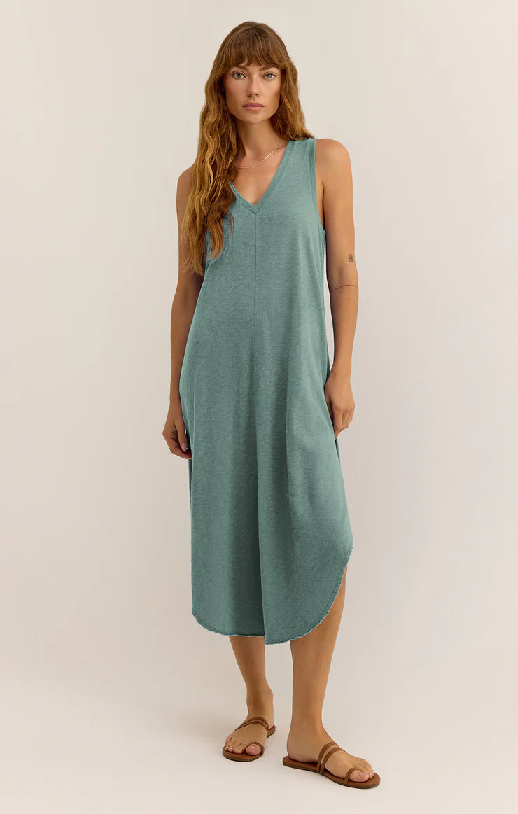 women's high-low dressesZ Supply Reverie Slub  Dress | Sea Pine, Heartbreaker Pink, Putty