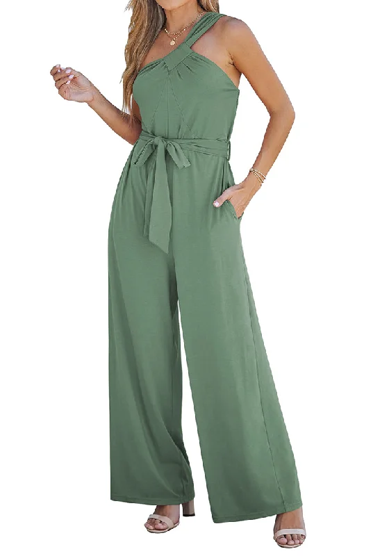 Off-The-Shoulder DressSage Comfy Sleeveless Belted Jumpsuits & Long Rompers for Women