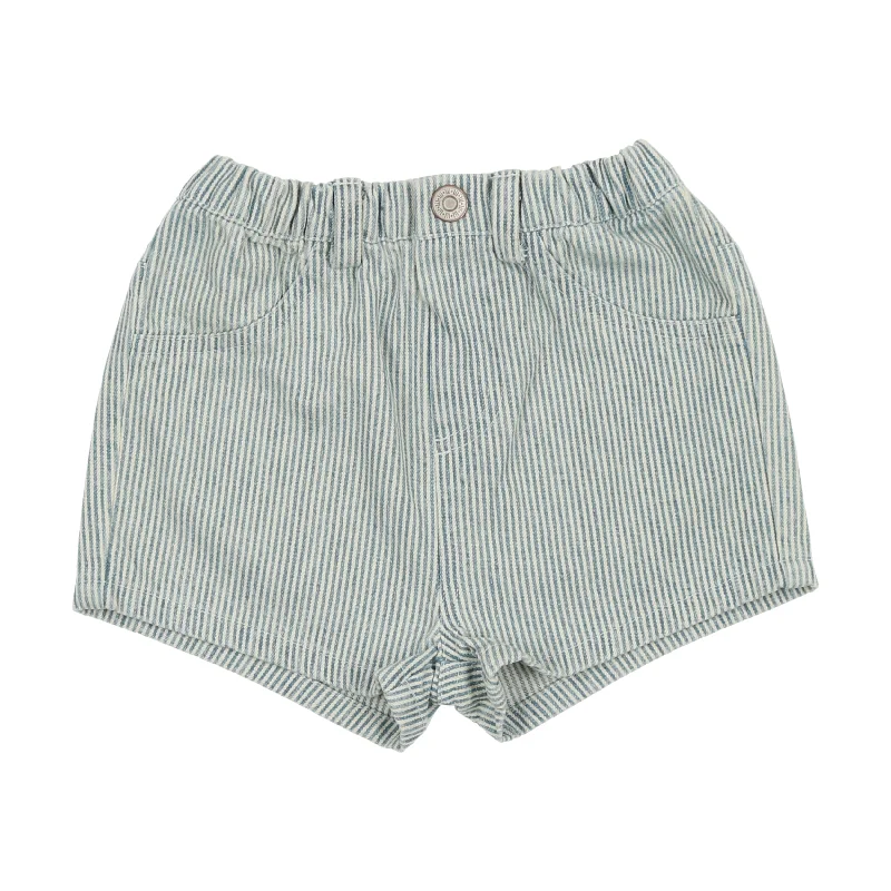 women's clubbing shortsAnalogie Denim Stripe Shorts (Printed Denim Collection) - Light Denim