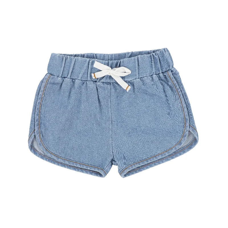 women's warm shortsAnalogie Denim Track Shorts - Denim