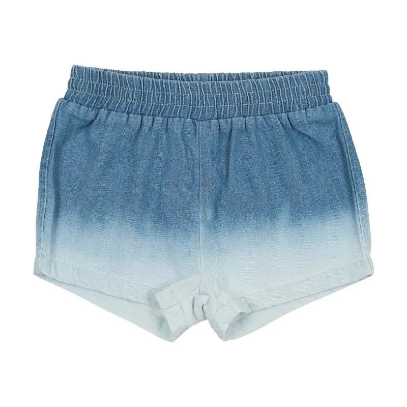 women's cycling shortsAnalogie Dip Dye Track Shorts - Denim