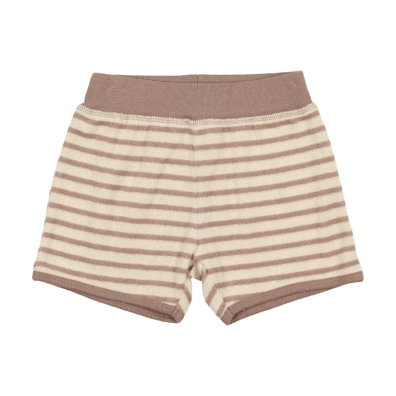 women's workout shortsAnalogie Terry Shorts - Tan Stripe