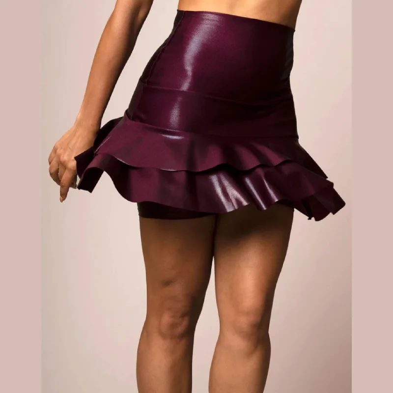 women's patterned shortsSamba Shimmer Skirt - Bordeaux