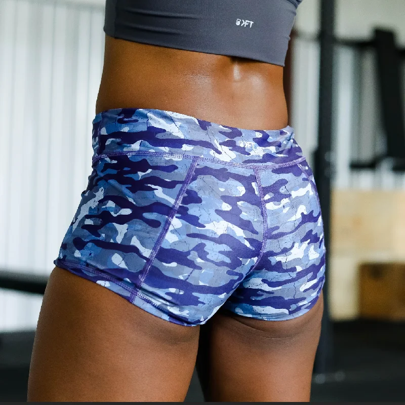 women's knee-length shortsKeep Moving Lined Shorts - Blue Camo