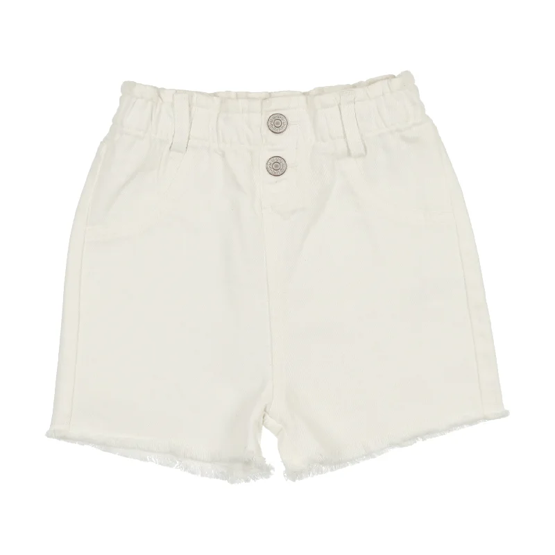 women's sophisticated shortsLil Legs Denim Paperbag Shorts - White Denim