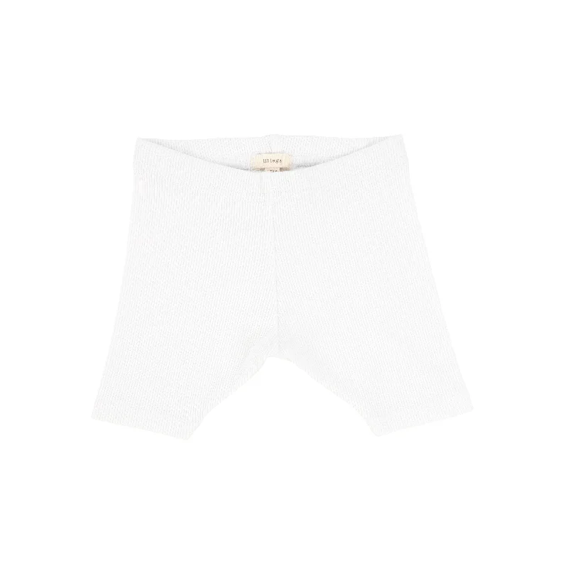 women's slim-fit shortsLil Legs Ribbed Shorts - Pure White