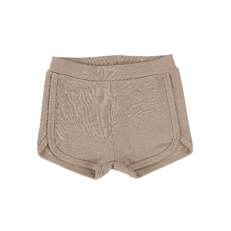 women's sophisticated shortsLil Legs Ribbed Track Shorts - Latte