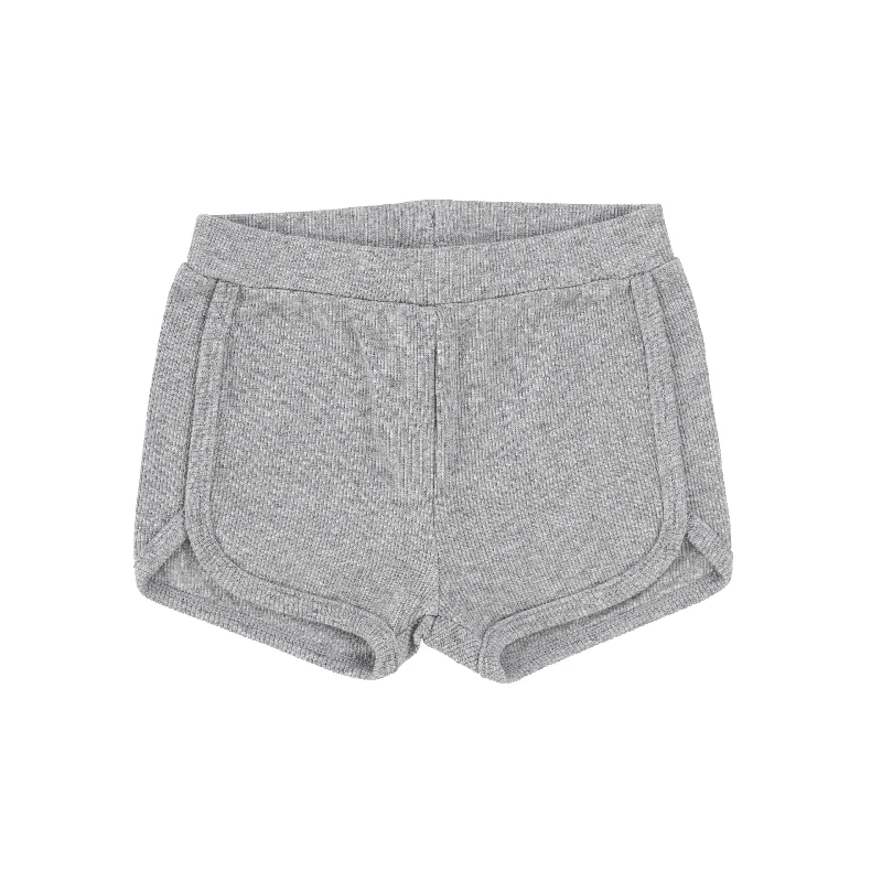 women's clubbing shortsLil Legs Ribbed Track Shorts - Light Heather Grey