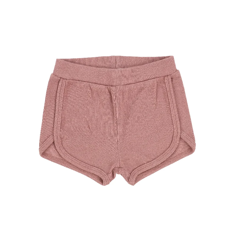 women's everyday shortsLil Legs Ribbed Track Shorts - Mauve