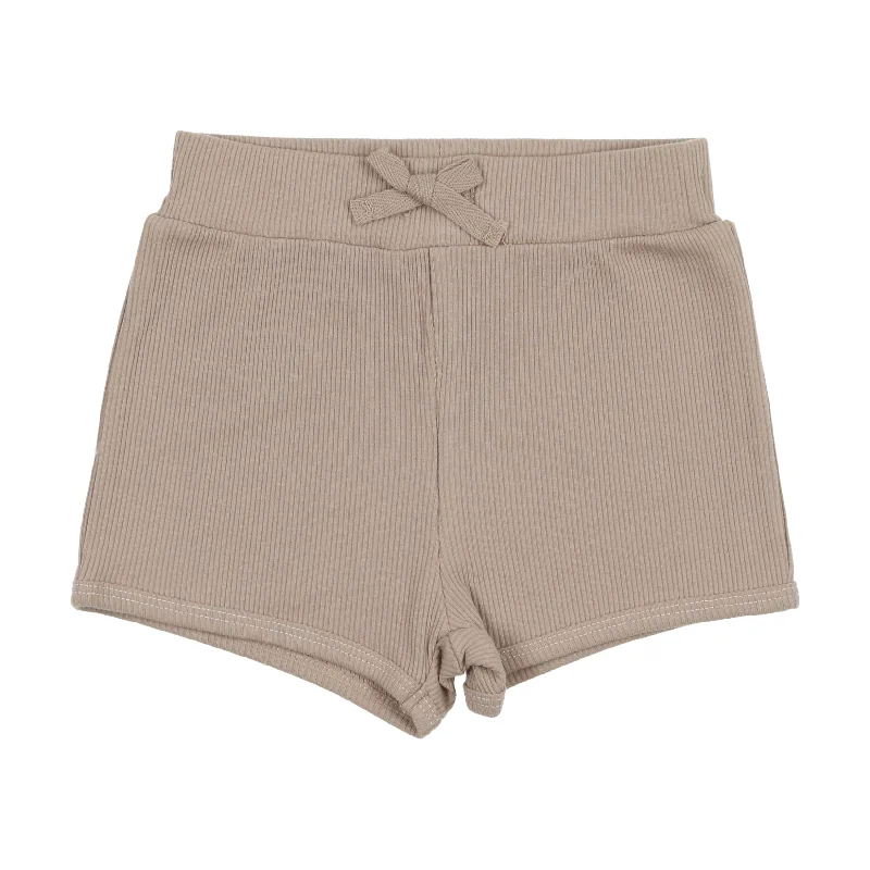 women's hot shortsLil Legs Ribbed Track Shorts - Taupe