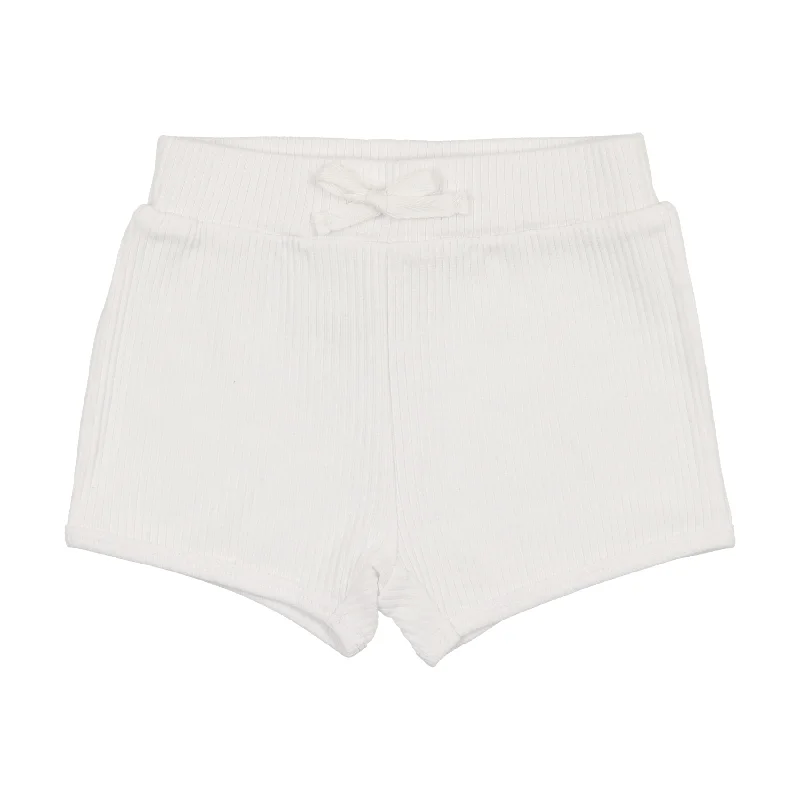 women's casual denim shortsLil Legs Ribbed Track Shorts - White