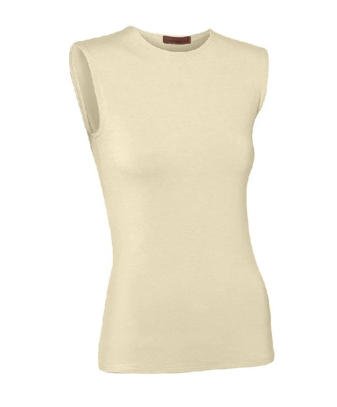 women's tops for those who love to dress up their casual looks with stylish topsPB&J Ladies Lycra Sleeveless Shell - Cream