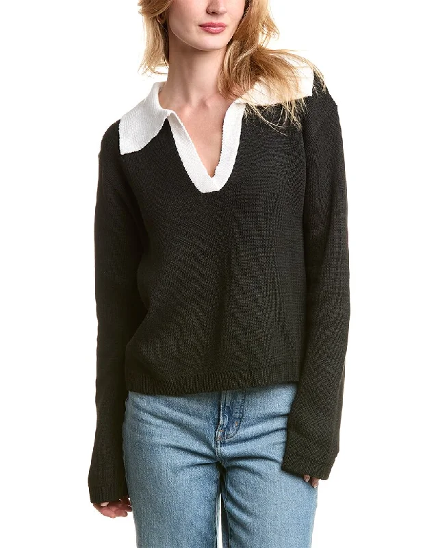 Fitted High-Quality Wool SweatersAlexia Admor Evander Retro Collar Oversized Sweater