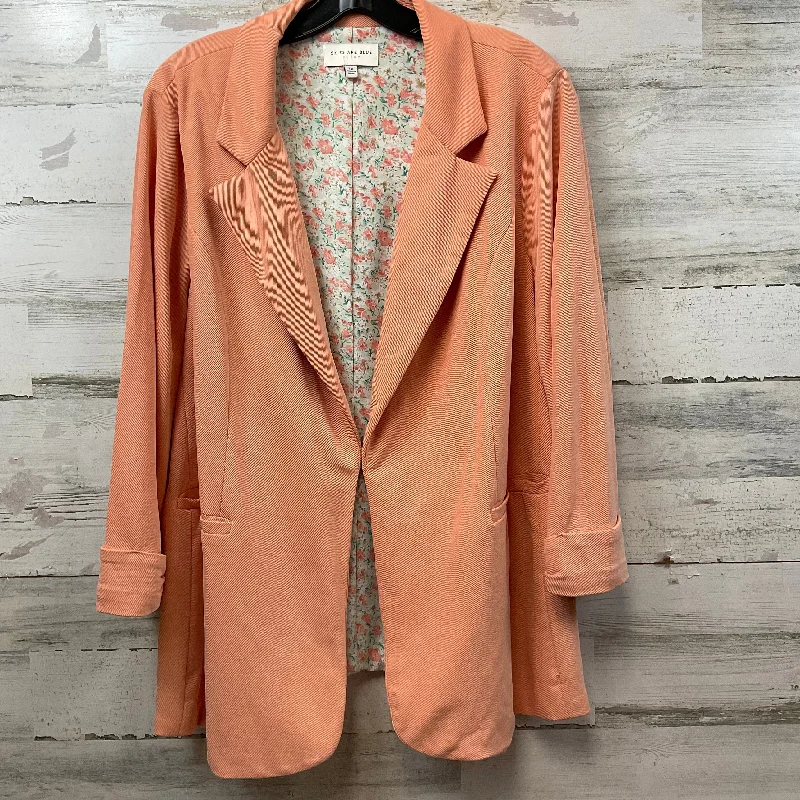 women's coats for vintage fashion enthusiastsBlazer By Skies Are Blue In Peach, Size: 2x