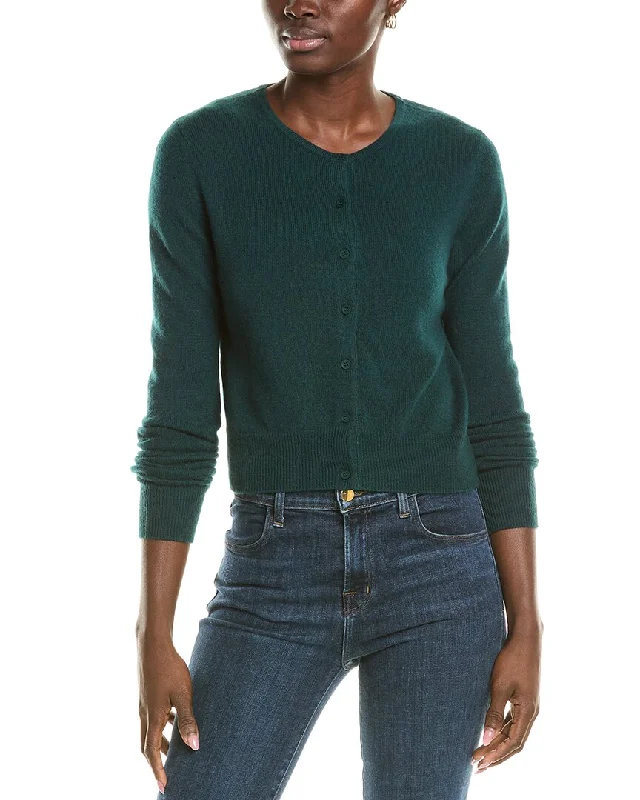 Comfortable SweatersForte Cashmere Cropped Cashmere Cardigan